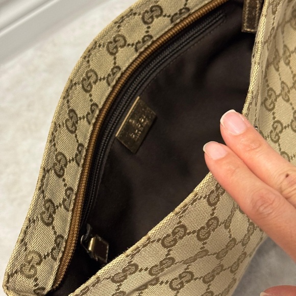 GUCCI GG Canvas Sherry Line Shoulder Bag Beige Gold - Picture 3 of 9